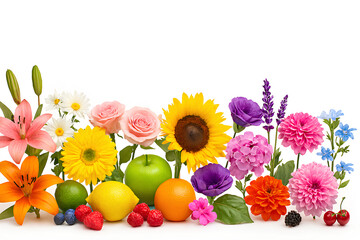 Colorful Floral Arrangement on White Background