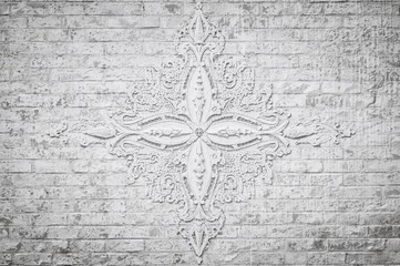 Obraz premium Monochrome Design on a White Brick Surface Texture