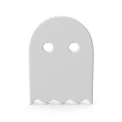 Simple white ghost icon 3d render