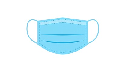 Light-blue face mask graphic