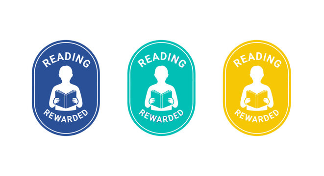 Recognizing the Joy and Importance of Reading Through Illustrated Badges Encouraging Literary Engagement