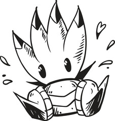 Dynamic abstract splash of dark liquid forming a fiery crown shape isolated on transparent background