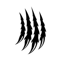 Claw Marks Silhouette | Animal Scratch Symbol | Tiger Scratch Lines Isolated Illustration
