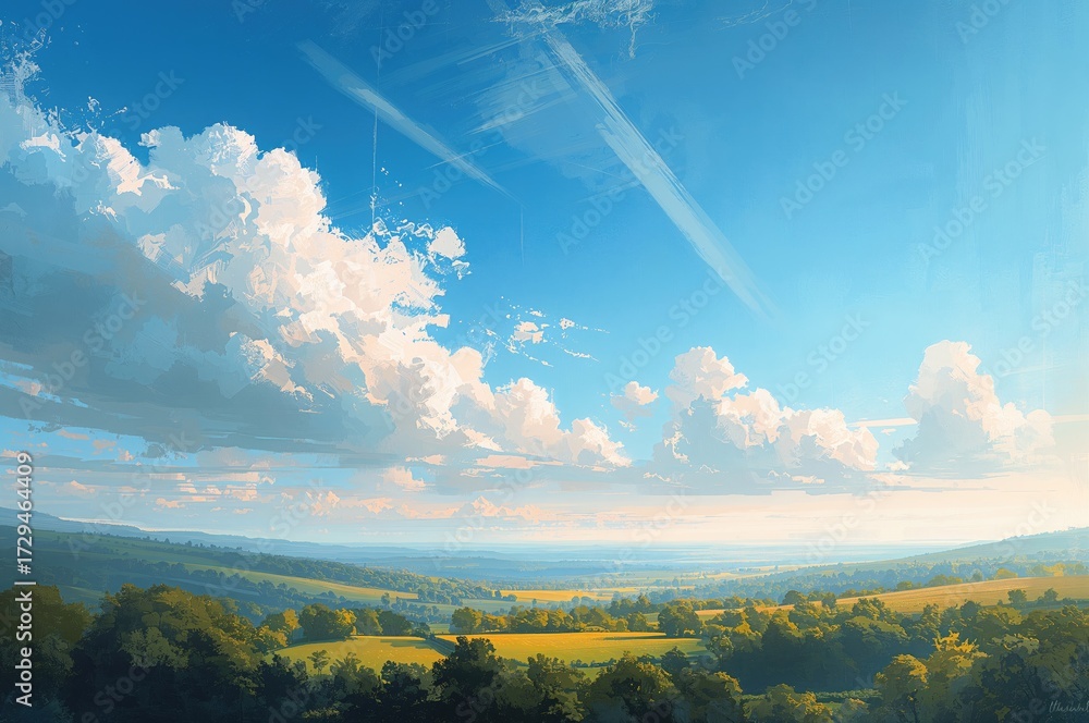 Canvas Prints gorgeous azure sky adorned with fluffy white clouds