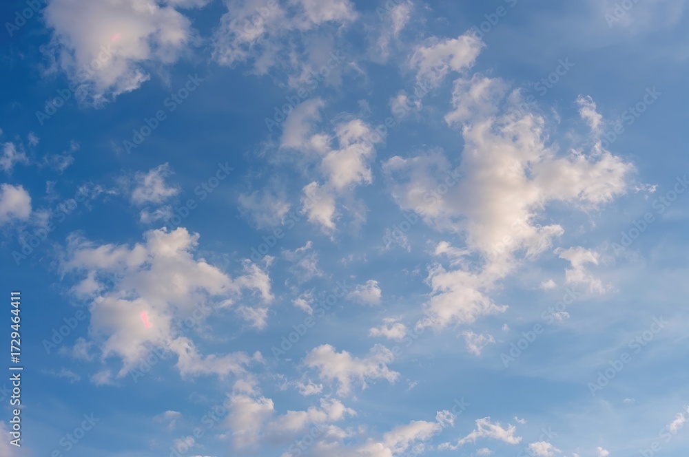 Canvas Prints stunning azure sky adorned with gentle white clouds as an artistic backdrop
