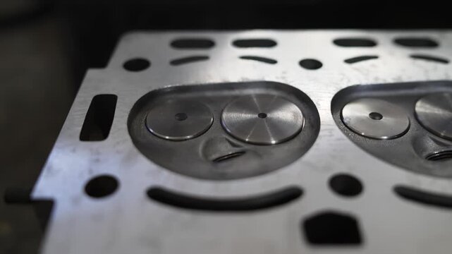 Obsolete valves in the engine block of an old car