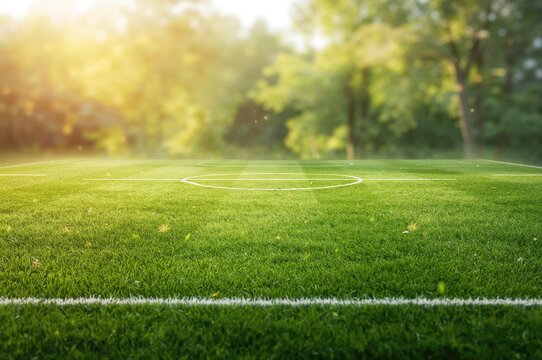 Half of a football pitch layout with texture and clipping path, ideal for designing game strategies and tactical concepts. - Powered by Adobe