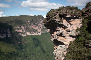 Vale do Pati in Chapada Diamantina, Bahia. Majestic mountains, green valleys and dramatic cliffs. A breathtaking natural landscape, perfect for adventure, trekking, travel and nature concepts.
