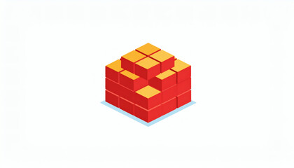 Obraz premium Pixelated game bricks icon vector illustration isolated on white background retro 8-bit design