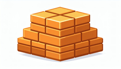 Pixelated game bricks icon vector illustration isolated on white background retro 8-bit design