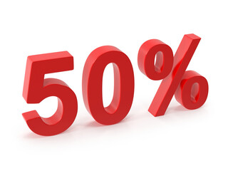 3d render of a fifty percent discount