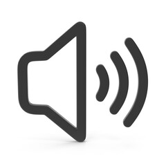 Speaker icon black outline on white