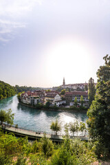 Vista panorámica de Berna con el río Aare – Panoramic view of Bern with the Aare river – Panoramablick auf Bern mit der Aare. © Mylifeontopdm