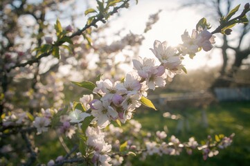 Fototapeta premium Springtime blooms of fruits
