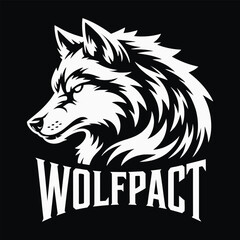 Wolf Head Fire Logo Vector Illustration with black background .