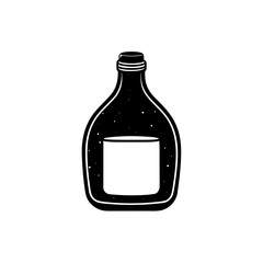 Green dishwashing liquid bottle vector illustration label space silhouette