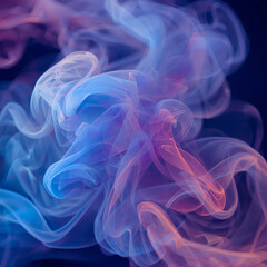 Abstract Swirling Colored Smoke on Dark Background