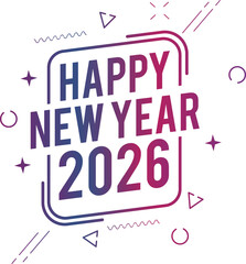Fototapeta premium 2026 happy new year in gradient look