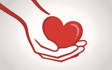 A Heart Held With Kindness and Care Gentle Gesture of Love Presented in a Minimalist Design