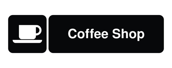 Coffee Shop DOT Pictogram with Explanation – Stylized Cup and Saucer Icon for Beverage Service Signage High-Quality Vectorial Stock Image