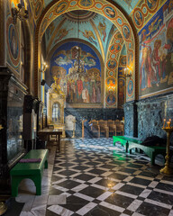 Obraz premium Interior of the Cathedral of Christ's Nativity or Nasterea Domnului, the most famous landmark of Chisinau, Moldova