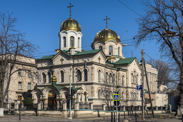 View of the Transfiguration Church in Chisinau, located on the Stefan cel Mare boulevard, Moldova