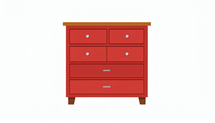 Wooden drawer furniture isolated icon vector illustration design on white background, classic storage cabinet graphic, wooden dresser symbol, home furniture element artwork