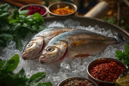 Recently caught Labeo bata fish species, often referred to as bata