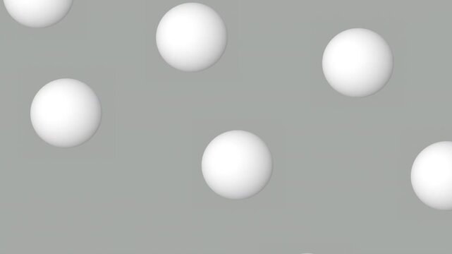 白い球体が浮かぶミニマルな空間動画。