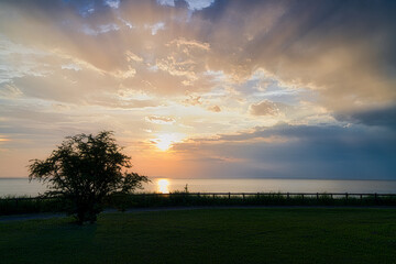 夕焼けと霞ヶ浦