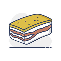 Slice of Pork Lard Minimal Flat Icon