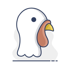 Turkey Head Minimal Flat Line Icon