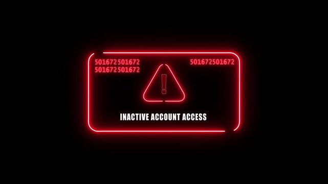  inactive account access Alert. Warning security breach computer hacking warning message hacked Warning symbol on the screen privacy protection data hacking malware virus Danger sign. 
