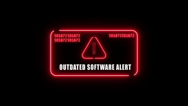  outdated software alert Alert. Warning security breach computer hacking warning message hacked Warning symbol on the screen privacy protection data hacking malware virus Danger sign. 