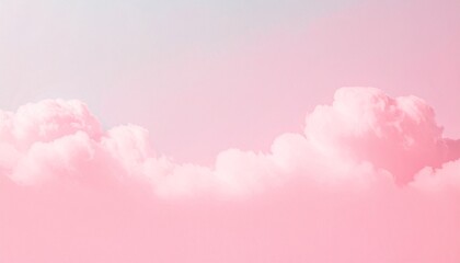 Fototapeta premium Soft Pastel Pink and Blue Fluffy Clouds Background, Dreamy Ethereal Sky Scene