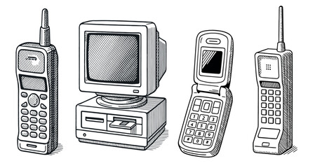 Retro Mobile Phones and Electronics Collection