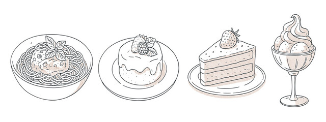 Fast Food and Dessert Vector Set