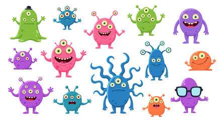 Obraz premium Colorful Monster Array Clipart