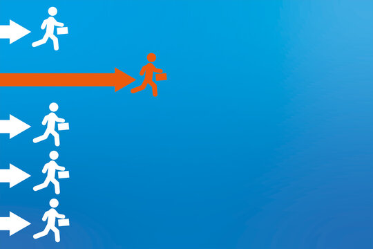 The concept of competition and striving to achieve goals: An individual who moves quickly surpasses others in achieving their goal.