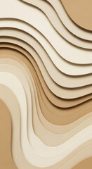Elegant layered abstract background with smooth flowing curves in warm neutral earth tones creating a serene and sophisticated visual for modern design projects