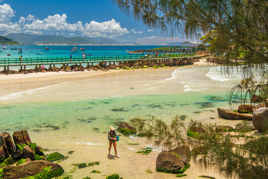 Walking on Tropical Paradise at Arma&ccedil;&atilde;o Beach in Florian&oacute;polis, Santa Catarina Brazil