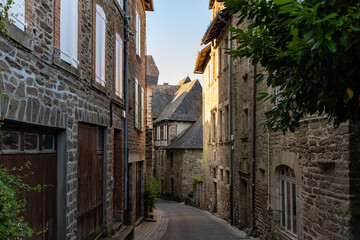 Walking in Uzerche, historical fortified royal patronage medieval town in Correse department, Nouvelle-Aquitaine, France, old houses and narrow streets