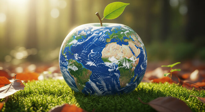 Planet Earth as Apple – Ecology and Environment Concept for Earth Day