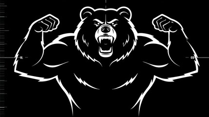 Powerful bear silhouette