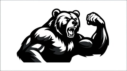 Powerful bear illustration