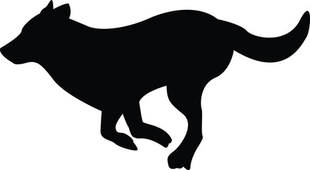 Running Dog Silhouette Vector Editable