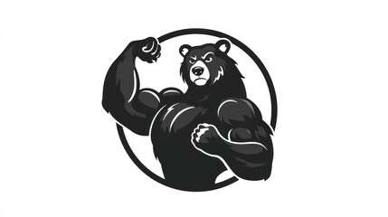 Powerful bear illustration