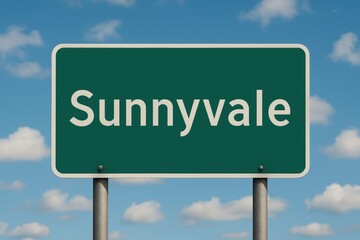 Obraz premium Green road sign featuring the word 