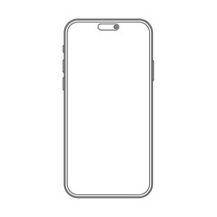 Outline mockup template phone for your project, visual ui app demonstration. High quality stroke line newest version of smartphone vector illustration