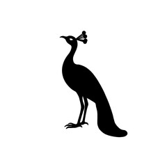 elegant peacock bird silhouette logo vector design